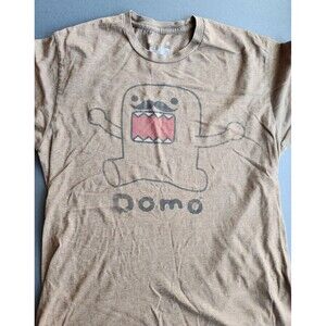Domo-Kun Face Brown T-Shirt Mens L 2000s Graphic Tee Anime